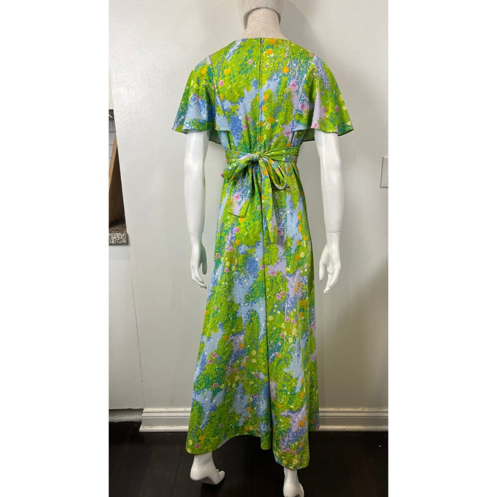 VINTAGE KUULEI HAWAII FLORAL 60'S MAXI DRESS S - Picture 8 of 15
